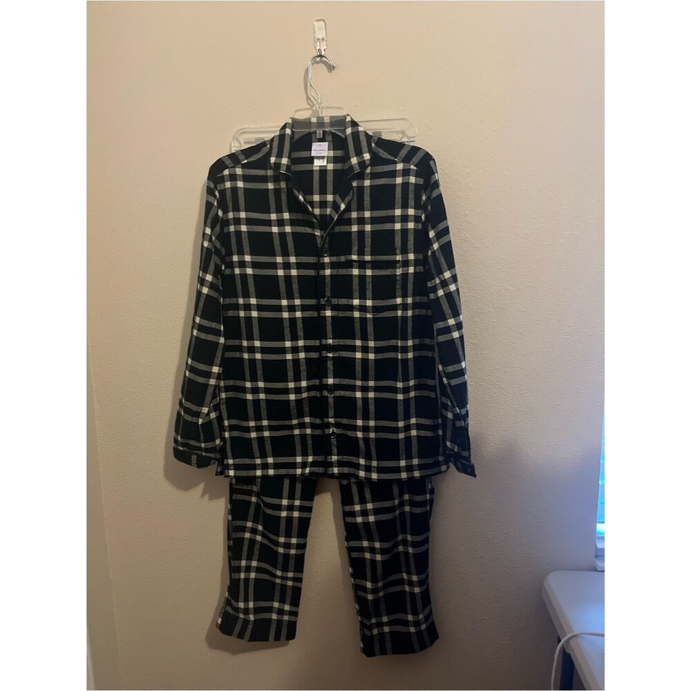 Hanna Andersson Black and White Plaid Kids Pajama Set